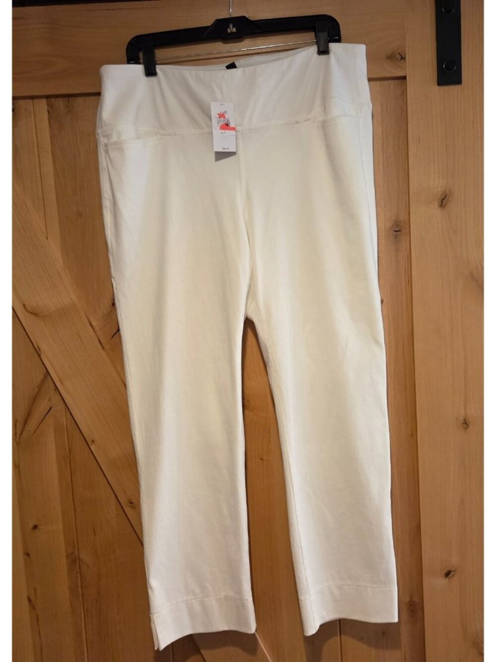 NWT J.Jill Size L White Wearever Smooth-Fit Knit Jeans 34x27"